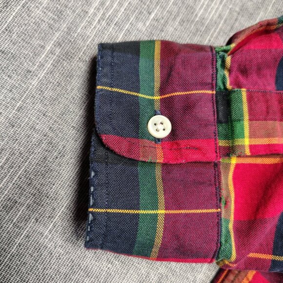 VINTAGE Ralph Lauren Shirt Mens Red Plaid Embroidered Retriever Dog - Picture 13 of 14